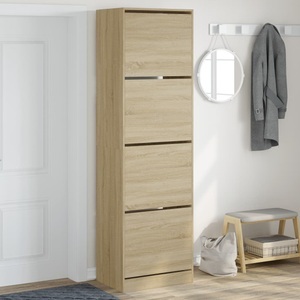 vidaXL, vidaXL Schuhschrank mit 4 Klappen Sonoma-Eiche 60x42x204 cm, vidaXL Schuhschrank mit 4 Klappen Sonoma-Eiche 60x42x204 cm