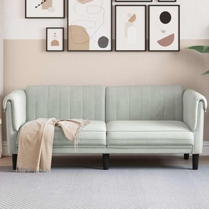 vidaXL, vidaXL Sofa 2-Sitzer Hellgrau Samt