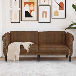 vidaXL, vidaXL Sofa 2-Sitzer Braun Samt, vidaXL 2-Sitzer Sofa Braun Kunstleder Wildleder-Optik