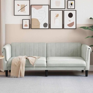 vidaXL, vidaXL Sofa 3-Sitzer Hellgrau Samt