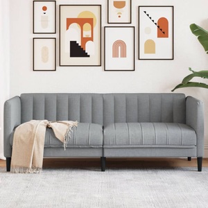 vidaXL, vidaXL Sofa 2-Sitzer Hellgrau Stoff