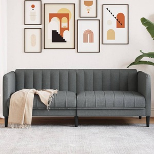 vidaXL, vidaXL Sofa 2-Sitzer Dunkelgrau Stoff