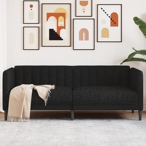 vidaXL, vidaXL Sofa 2-Sitzer Schwarz Stoff, vidaXL Sofa 2-Sitzer Schwarz Stoff