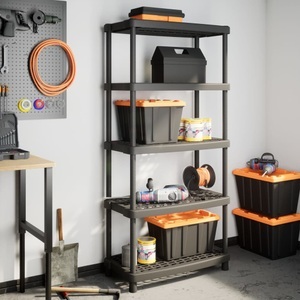 vidaXL, vidaXL Lagerregal 5 Böden Schwarz 93,5x45,5x194,5 cm PP, vidaXL Lagerregal 5 Böden Schwarz 93,5x45,5x194,5 cm PP