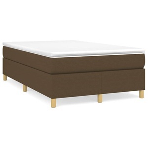 vidaXL, vidaXL Boxspringbett mit Matratze Dunkelbraun 120x190 cm Stoff, vidaXL Boxspringbett mit Matratze Dunkelbraun 120x190 cm Stoff
