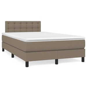 vidaXL, vidaXL Boxspringbett mit Matratze Taupe 120x190 cm Stoff