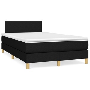 vidaXL, vidaXL Boxspringbett mit Matratze Schwarz 120x190 cm Stoff