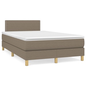 vidaXL, vidaXL Boxspringbett mit Matratze Taupe 120x190 cm Stoff