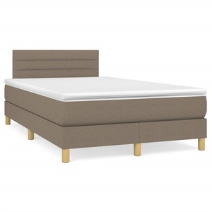 vidaXL, vidaXL Boxspringbett mit Matratze Taupe 120x190 cm Stoff
