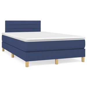 vidaXL, vidaXL Boxspringbett mit Matratze Blau 120x190 cm Stoff
