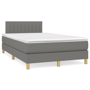 vidaXL, vidaXL Boxspringbett mit Matratze Dunkelgrau 120x190 cm Stoff