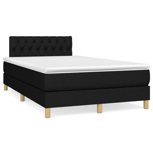vidaXL, vidaXL Boxspringbett mit Matratze Schwarz 120x190 cm Stoff