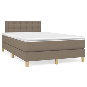 vidaXL, vidaXL Boxspringbett mit Matratze Taupe 120x190 cm Stoff
