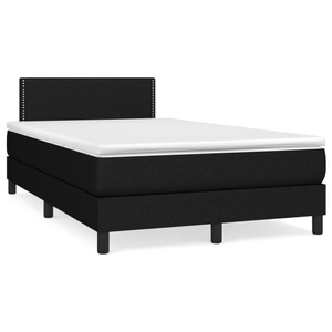 vidaXL, vidaXL Boxspringbett mit Matratze Schwarz 120x190 cm Stoff