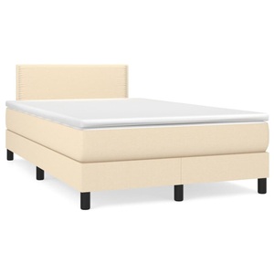 vidaXL, vidaXL Boxspringbett mit Matratze Creme 120x190 cm Stoff