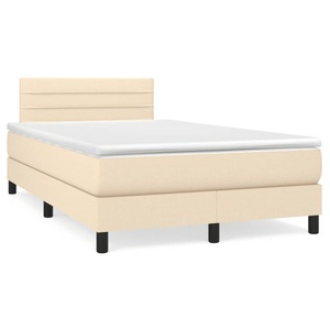 vidaXL, vidaXL Boxspringbett mit Matratze Creme 120x190 cm Stoff
