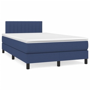 vidaXL, vidaXL Boxspringbett mit Matratze Blau 120x190 cm Stoff