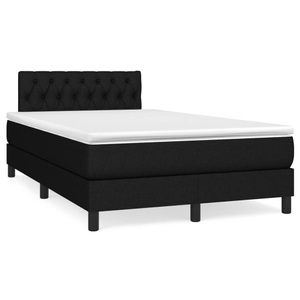 vidaXL, vidaXL Boxspringbett mit Matratze Schwarz 120x190 cm Stoff