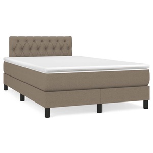 vidaXL, vidaXL Boxspringbett mit Matratze Taupe 120x190 cm Stoff