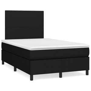 vidaXL, vidaXL Boxspringbett mit Matratze Schwarz 120x190 cm Stoff