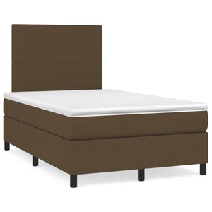 vidaXL, vidaXL Boxspringbett mit Matratze Dunkelbraun 120x190 cm Stoff