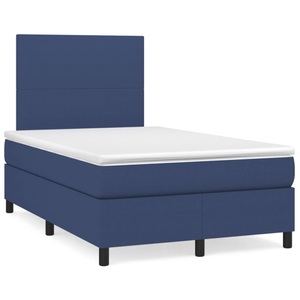 vidaXL, vidaXL Boxspringbett mit Matratze Blau 120x190 cm Stoff