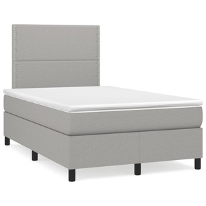 vidaXL, vidaXL Boxspringbett mit Matratze Hellgrau 120x190 cm Stoff