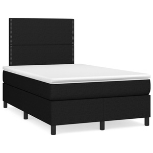 vidaXL, vidaXL Boxspringbett mit Matratze Schwarz 120x190 cm Stoff