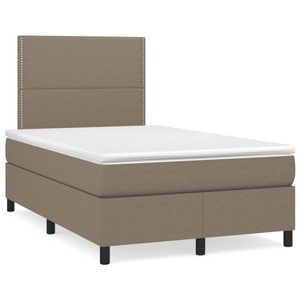 vidaXL, vidaXL Boxspringbett mit Matratze Taupe 120x190 cm Stoff