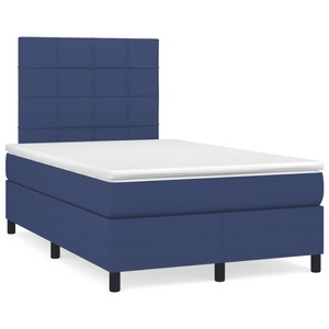 vidaXL, vidaXL Boxspringbett mit Matratze Blau 120x190 cm Stoff