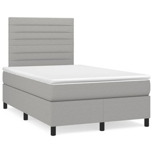 vidaXL, vidaXL Boxspringbett mit Matratze Hellgrau 120x190 cm Stoff