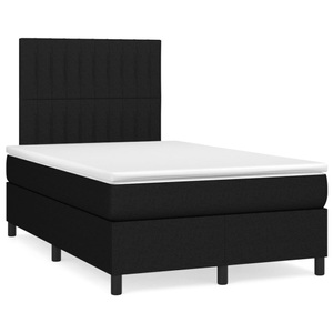 vidaXL, vidaXL Boxspringbett mit Matratze Schwarz 120x190 cm Stoff