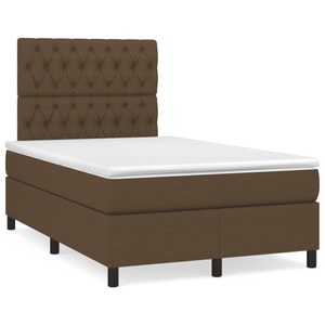 vidaXL, vidaXL Boxspringbett mit Matratze Dunkelbraun 120x190 cm Stoff