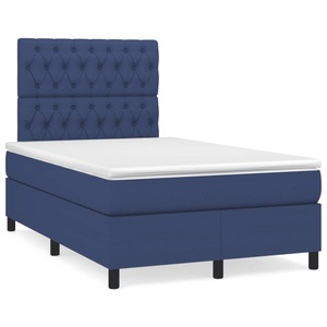 vidaXL, vidaXL Boxspringbett mit Matratze Blau 120x190 cm Stoff