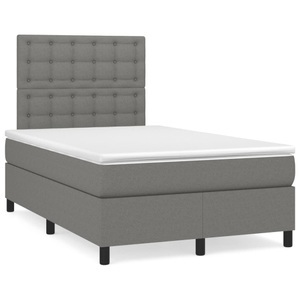 vidaXL, vidaXL Boxspringbett mit Matratze Dunkelgrau 120x190 cm Stoff