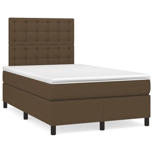 vidaXL, vidaXL Boxspringbett mit Matratze Dunkelbraun 120x190 cm Stoff