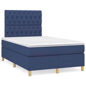 vidaXL, vidaXL Boxspringbett mit Matratze Blau 120x190 cm Stoff