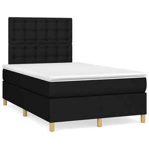 vidaXL, vidaXL Boxspringbett mit Matratze Schwarz 120x190 cm Stoff