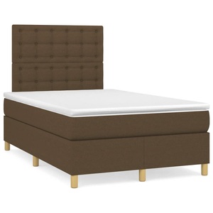 vidaXL, vidaXL Boxspringbett mit Matratze Dunkelbraun 120x190 cm Stoff