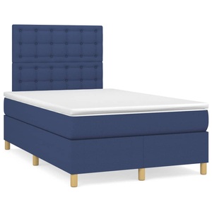 vidaXL, vidaXL Boxspringbett mit Matratze Blau 120x190 cm Stoff