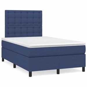 vidaXL, vidaXL Boxspringbett mit Matratze Blau 120x190 cm Stoff