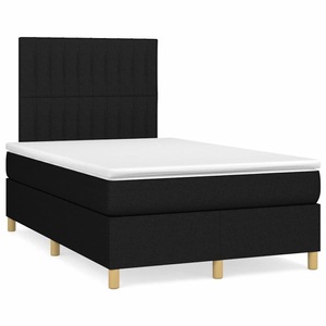 vidaXL, vidaXL Boxspringbett mit Matratze Schwarz 120x190 cm Stoff