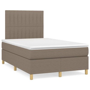 vidaXL, vidaXL Boxspringbett mit Matratze Taupe 120x190 cm Stoff