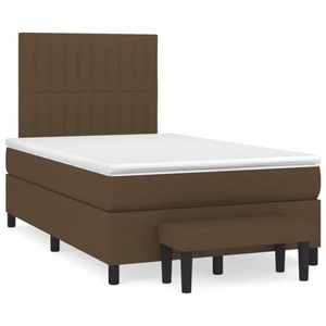 vidaXL, vidaXL Boxspringbett mit Matratze Dunkelbraun 120x190 cm Stoff, vidaXL Boxspringbett mit Matratze Dunkelbraun 120x190 cm Stoff
