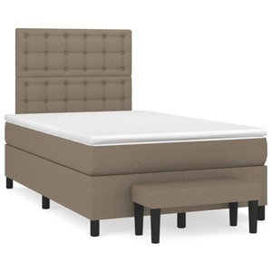 vidaXL, vidaXL Boxspringbett mit Matratze Taupe 120x190 cm Stoff, vidaXL Boxspringbett mit Matratze Taupe 120x190 cm Stoff