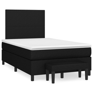 vidaXL, vidaXL Boxspringbett mit Matratze Schwarz 120x190 cm Stoff, vidaXL Boxspringbett mit Matratze Schwarz 120x190 cm Stoff