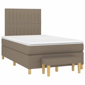 vidaXL, vidaXL Boxspringbett mit Matratze Taupe 120x190 cm Stoff, vidaXL Boxspringbett mit Matratze Taupe 120x190 cm Stoff