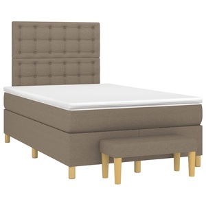 vidaXL, vidaXL Boxspringbett mit Matratze Taupe 120x190 cm Stoff, vidaXL Boxspringbett mit Matratze Taupe 120x190 cm Stoff