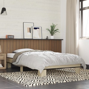 vidaXL, vidaXL Bettgestell Sonoma-Eiche 75x190 cm Holzwerkstoff und Metall