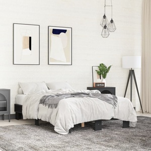 vidaXL, vidaXL Bettgestell Schwarz 140x200 cm Holzwerkstoff und Metall